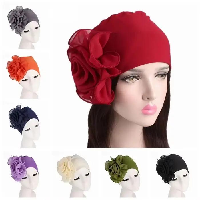 Turban pour femme à grande fleur