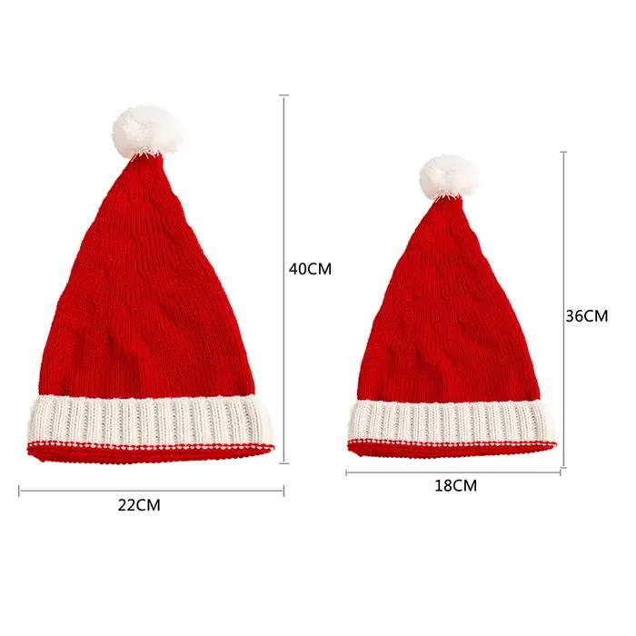 Chapeau de Noël mignon avec pompon pour bébé et adulte