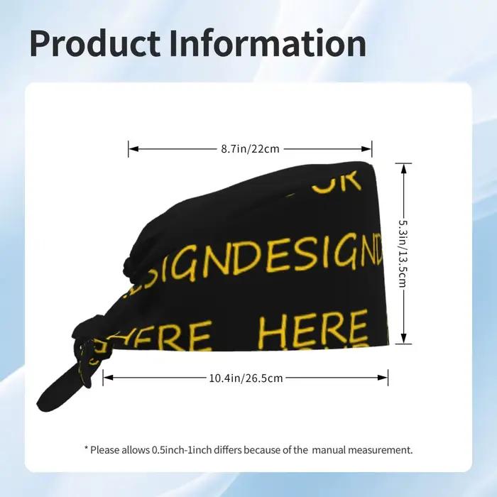 Personnalisez votre Photo Logo texte impression casquette de travail chapeaux chirurgicaux