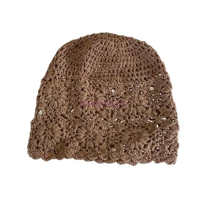 49ME – chapeau tricoté à fleurs