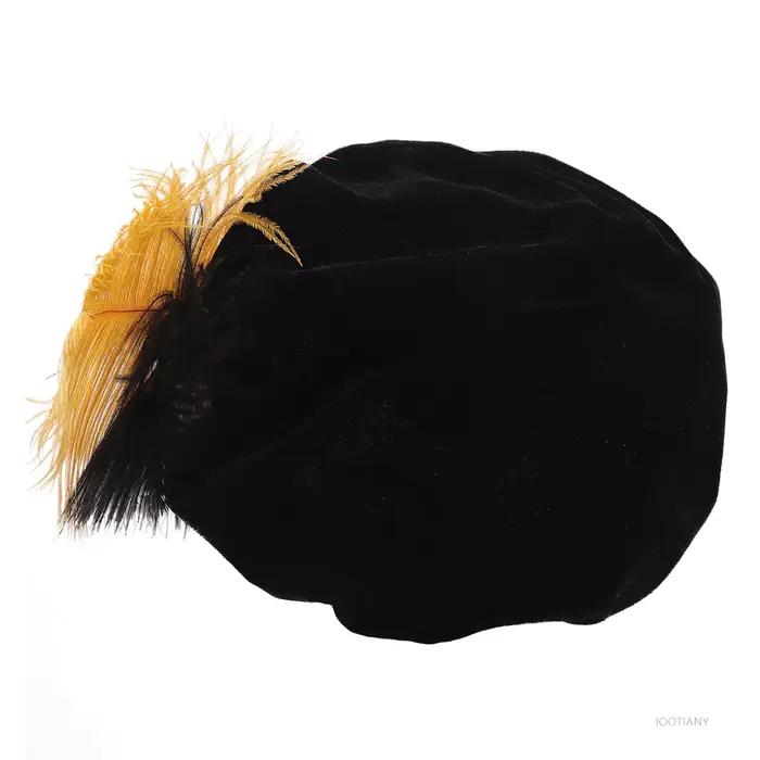 Chapeau Tudor médiéval avec plume