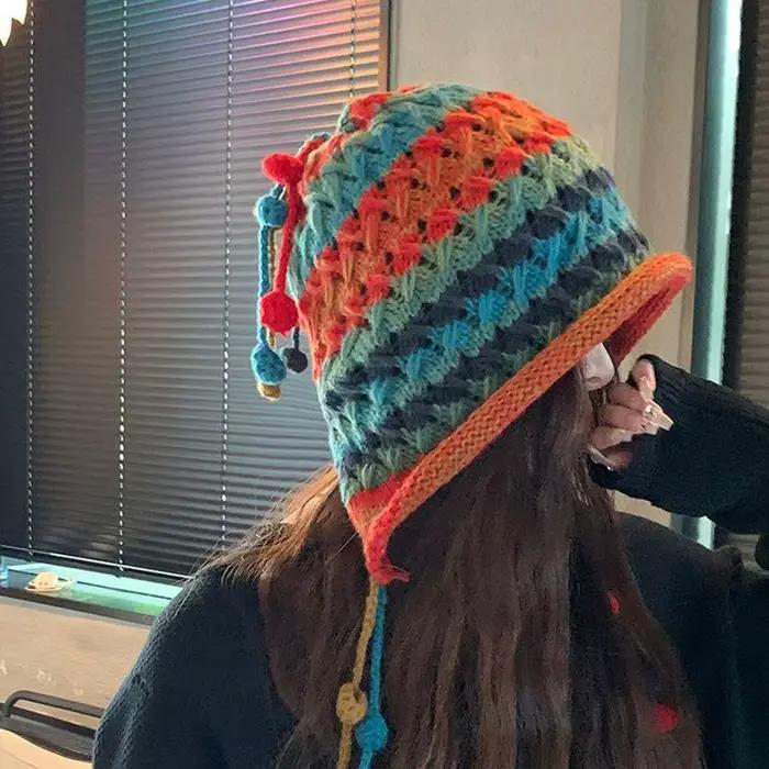 Chapeau rouge d'hiver pour femmes et filles