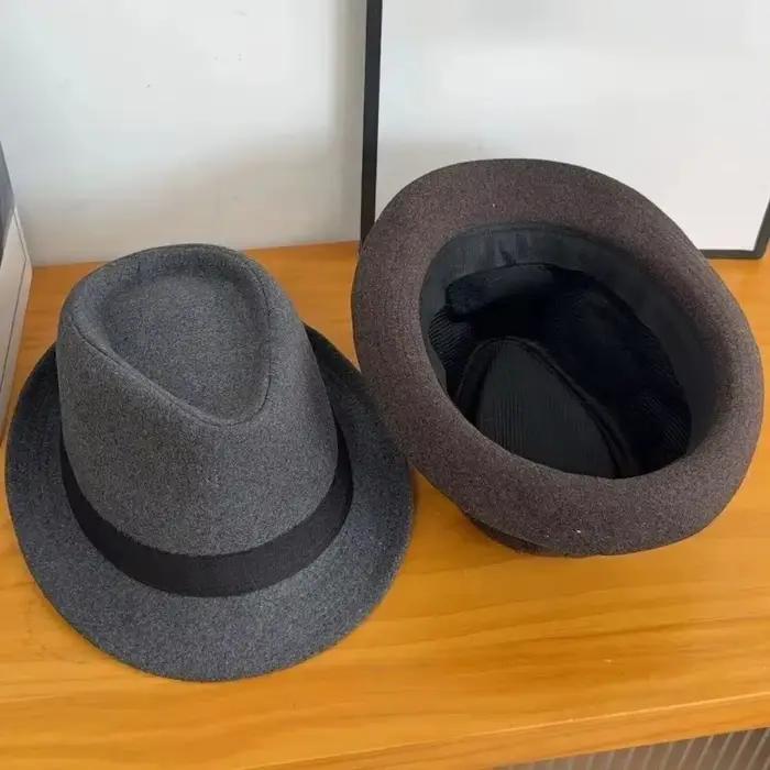 Chapeau Fedora en laine Vintage pour hommes