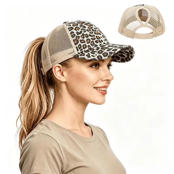 Casquette de baseball réglable à motif léopard