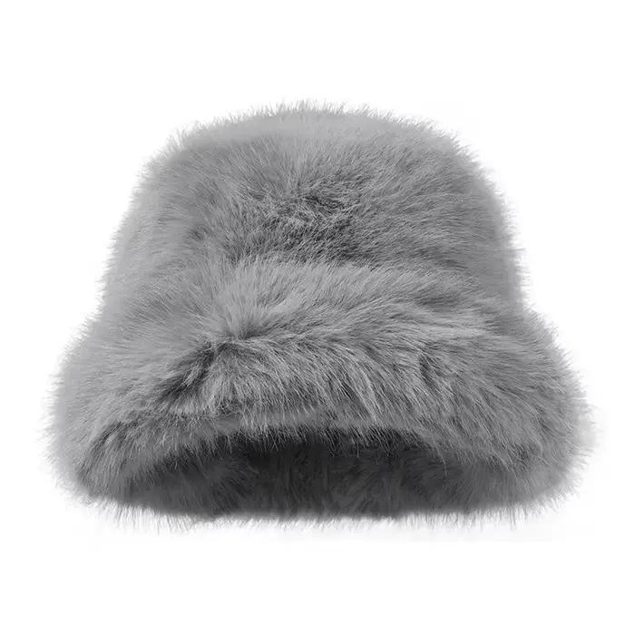 Chapeau Bob en Fausse Fourrure de Renard pour Femme