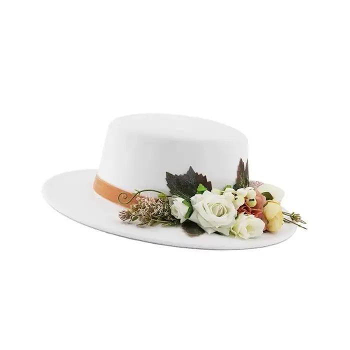 Chapeau à fleurs à larges bords pour femmes