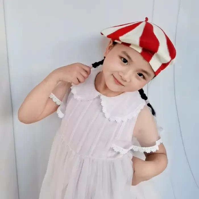 Béret en coton tricoté pour filles