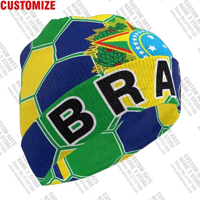 Brésil tricoté chapeau gratuit nom personnalisé hiver froid pull Portugal soutien-gorge