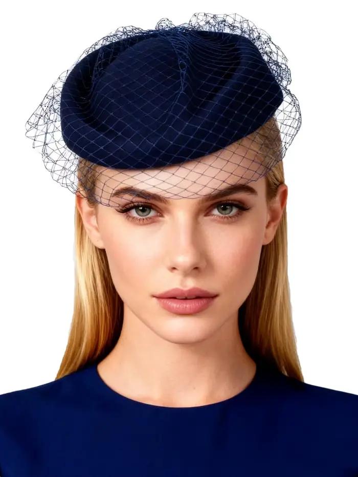 Béret de mariage élastique pour femme