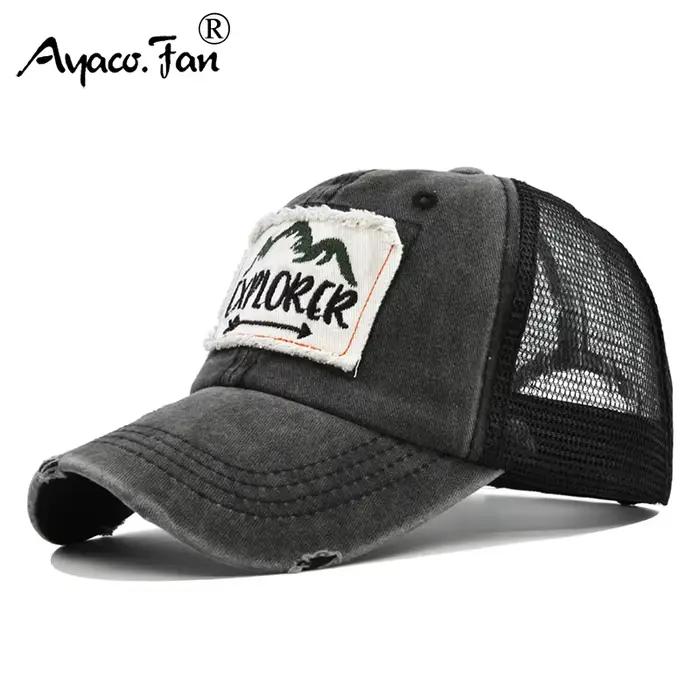 Casquette de baseball brodée lavée nouveau printemps solide chapeau de soleil hommes femmes unisexe-adolescents coton