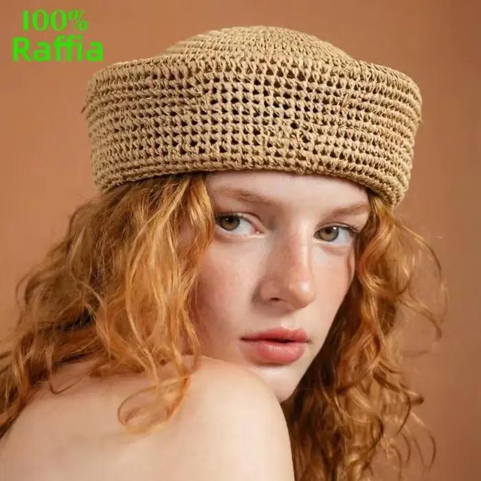 Bérets en raphia INS pour femmes