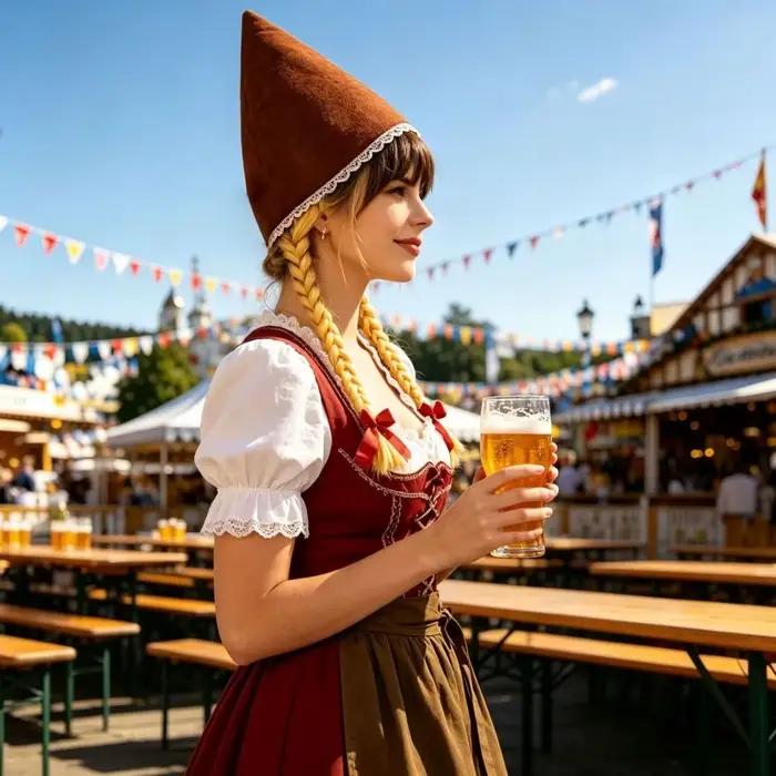 Chapeau d'Oktoberfest de haute qualité avec tresses