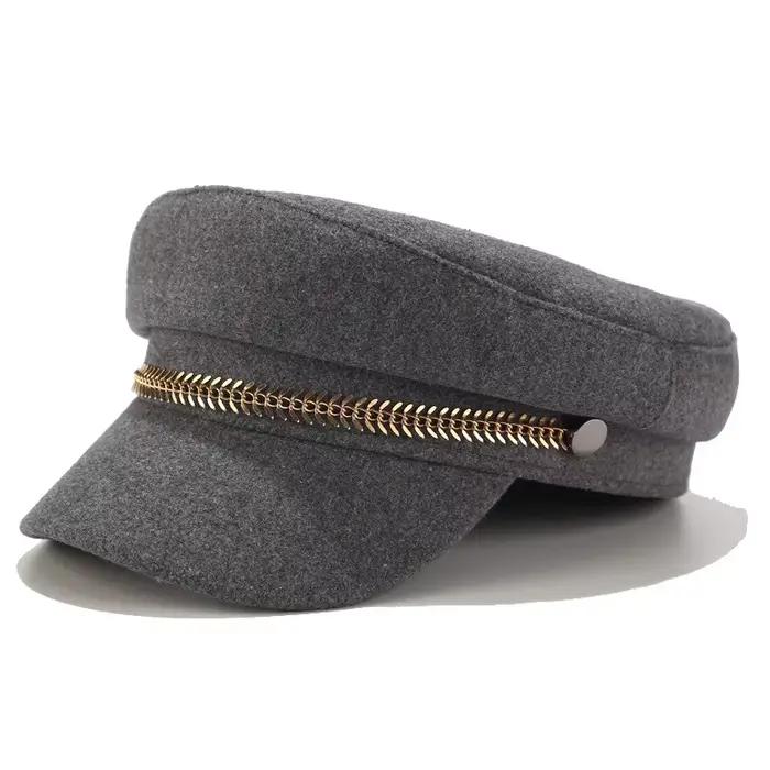 Béret tendance en cuir Pu pour femmes