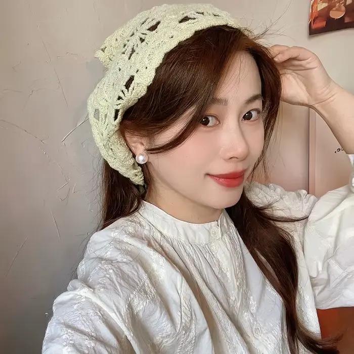 1 pièce Foulard de tête en tricot français