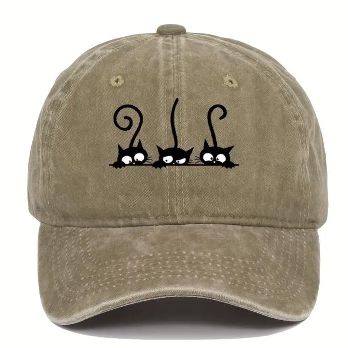 Trois chapeaux de Baseball imprimés de chat mignon pour hommes et femmes