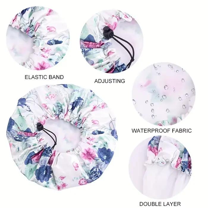 Bonnet de douche imperméable Double couche pour femmes
