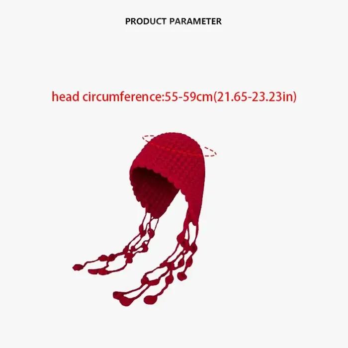 Chapeau tricoté au Crochet avec pompons