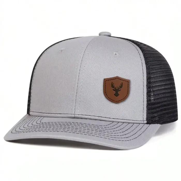 Casquette de baseball unisexe en cuir avec petites cornes de cerf