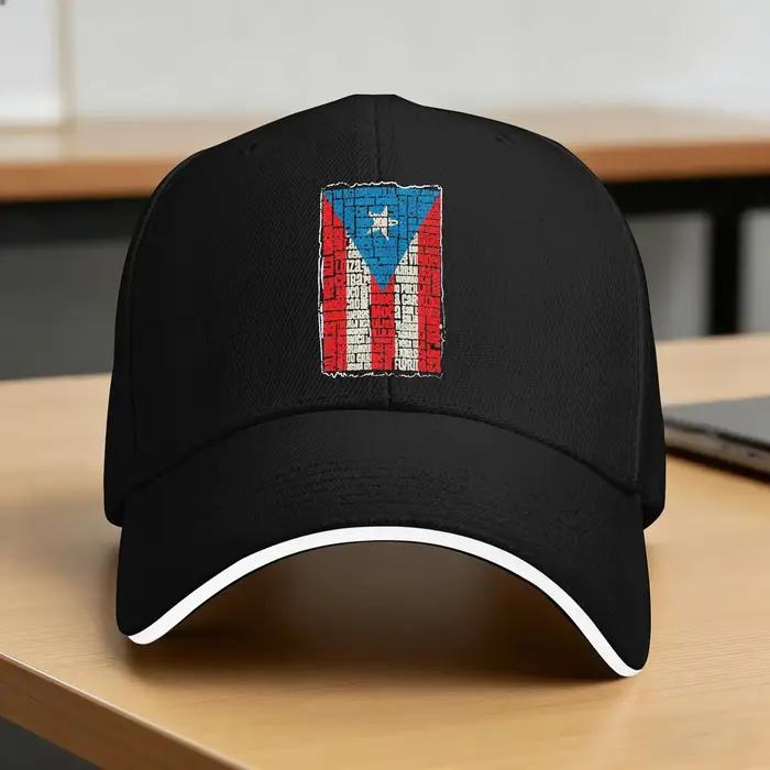 Casquette de baseball rétro drapeau de Porto Rico et villes casquette de camionneur tendance snapback pour adulte sport plein air été