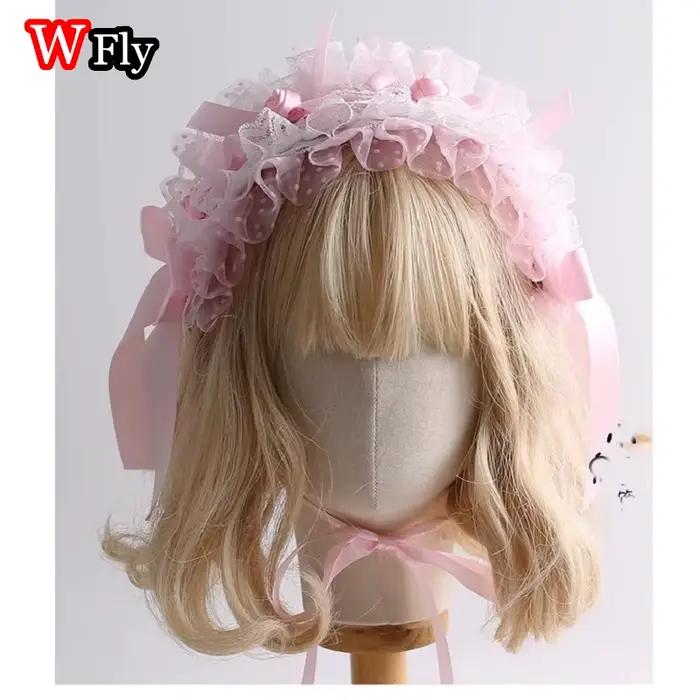 Harajuku gothique Lolita fait à la main chapeau bandeau manches