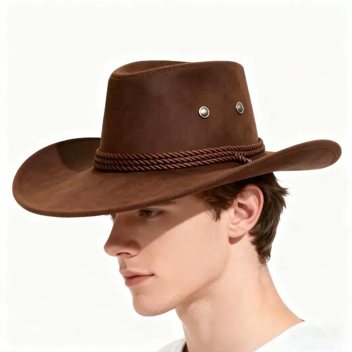Chapeau de cowboy occidental vintage à large bord