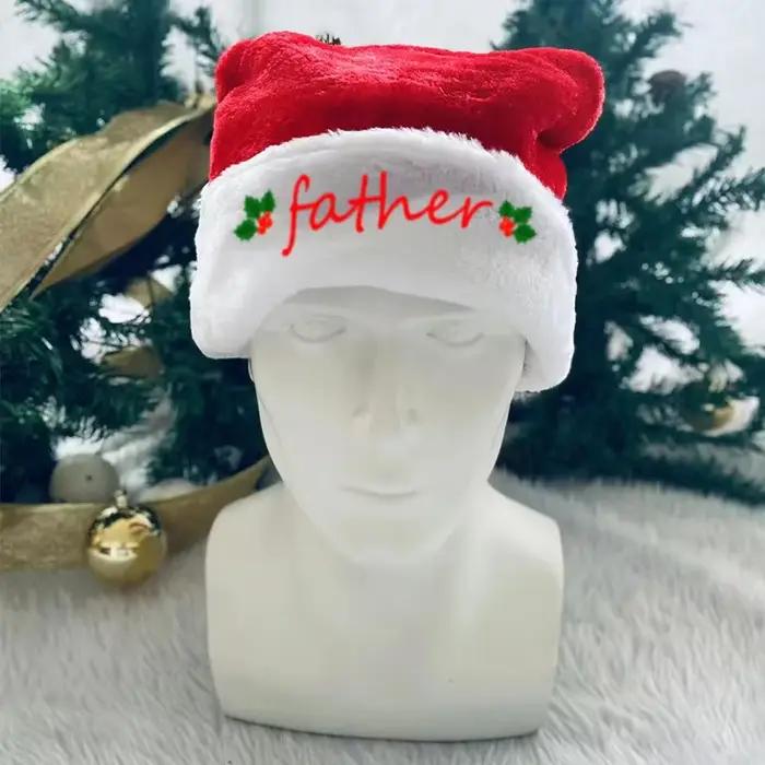 Chapeau court de noël en peluche