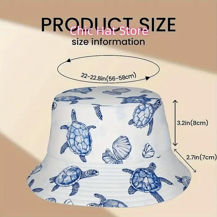1pc Hawaiian Tropical Sea Turtle_2 Chapeau de pêcheur tout-en-un pour hommes et femmes