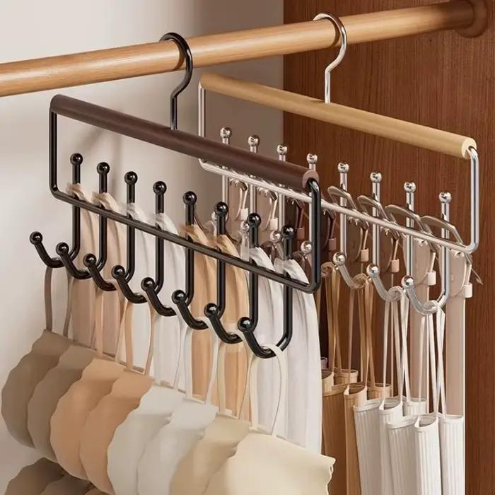 1 pièce Porte-chapeaux polyvalent en bois avec crochets pour casquettes