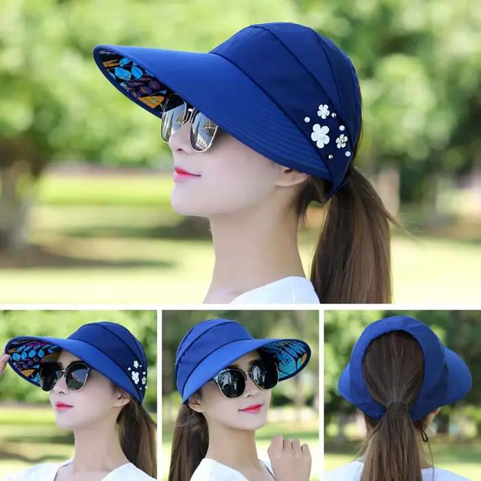 Chapeau de soleil pliable pour femme
