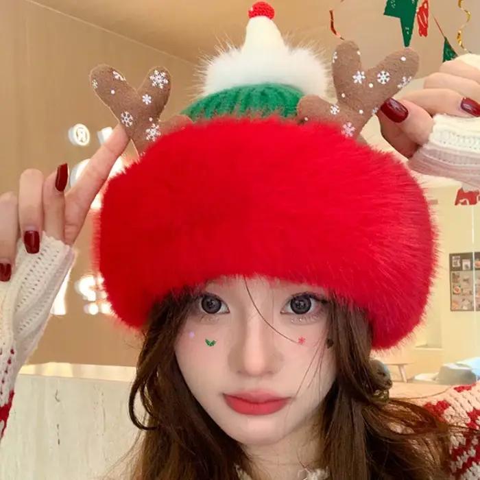 Casquette de noël en peluche douce