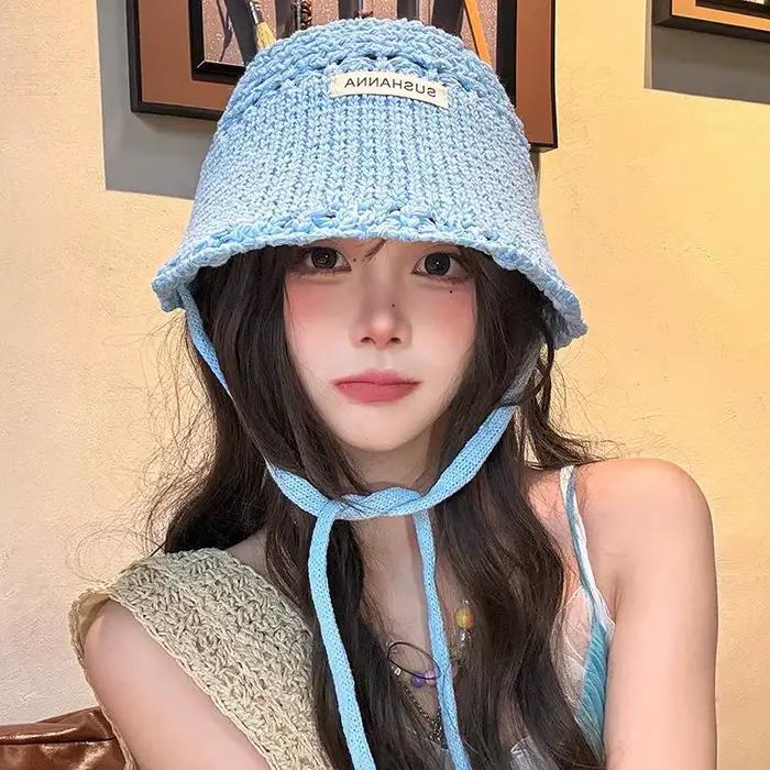 【CPI】 Chapeau de soleil en crochet avec protection UV pour femmes