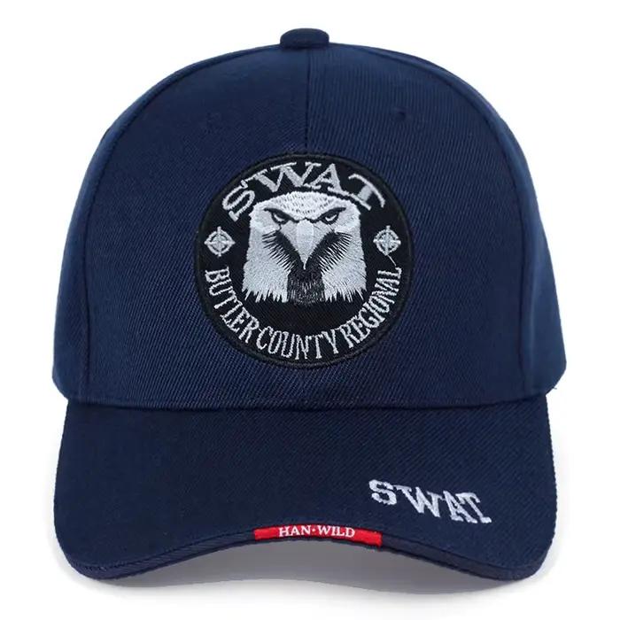 Casquette militaire homme brodée aigle noir