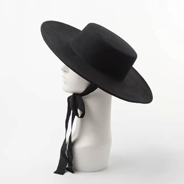 Chapeau en feutre à large bord pour femmes et hommes