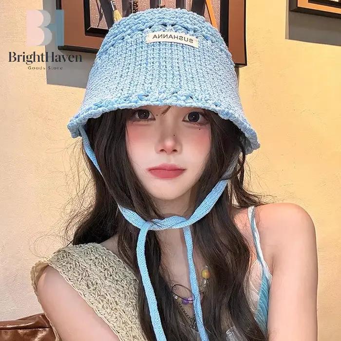 Chapeau de soleil en crochet avec protection UV pour femmes