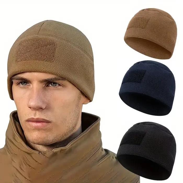 Bonnet tactique coupe-vent-chapeau en tricot épais et chaud pour les activités de plein air