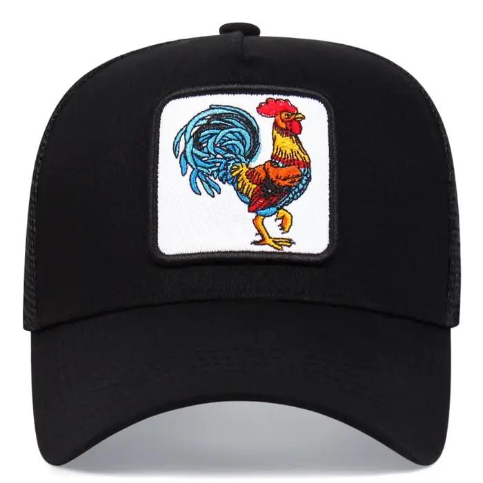 Casquette de baseball unisexe avec broderie animale (coq