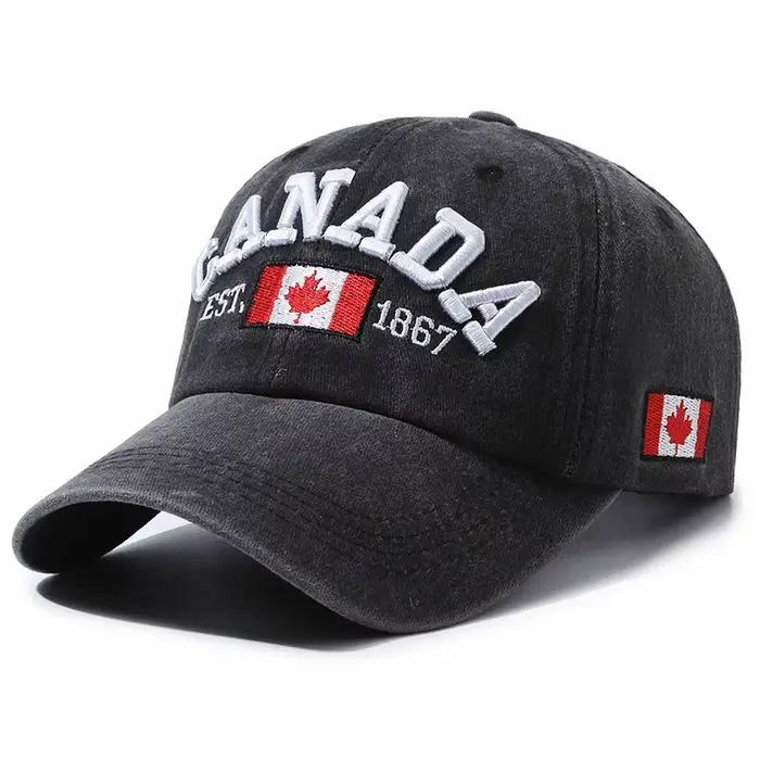 Casquette de baseball Canada brodée extérieure unisexe ajustable protection solaire style sport printemps automne extérieur