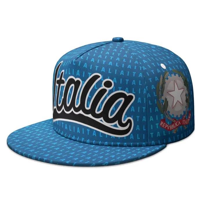 Italie gratuit nom personnalisé numéro équipe Logo casquette à bords plats pays voyage pêche italien Nation Italia drapeau Photo Hip-hop chapeau