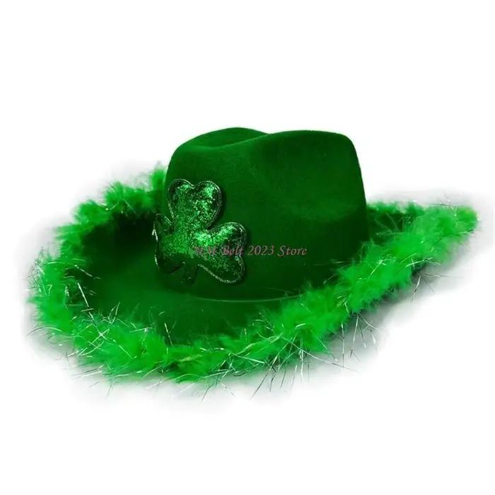 49ME Chapeau haut-de-forme vert à paillettes Homburg