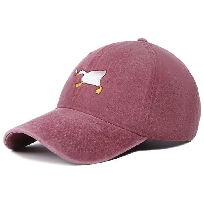 Casquette de baseball brodée avec motif de canard pour hommes et femmes