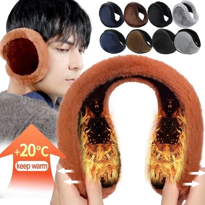 Cache-oreilles en fourrure épaisse pour hommes et femmes