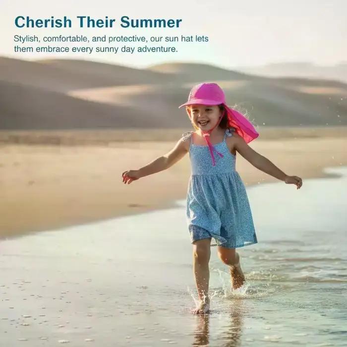 Chapeau de soleil anti-UV en soie glacée pour enfants