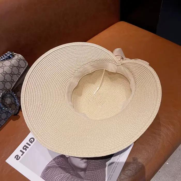 Chapeau de Paille à Gros Nministériels d Papillon pour Femme