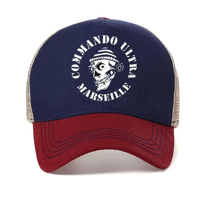 Casquette de baseball imprimée COMMANDO ULTRA 84 MARSEILLE ULTRAS pour fans de football style sportif coton respirant réglable pour homme femme toutes saisons occasions décontractées