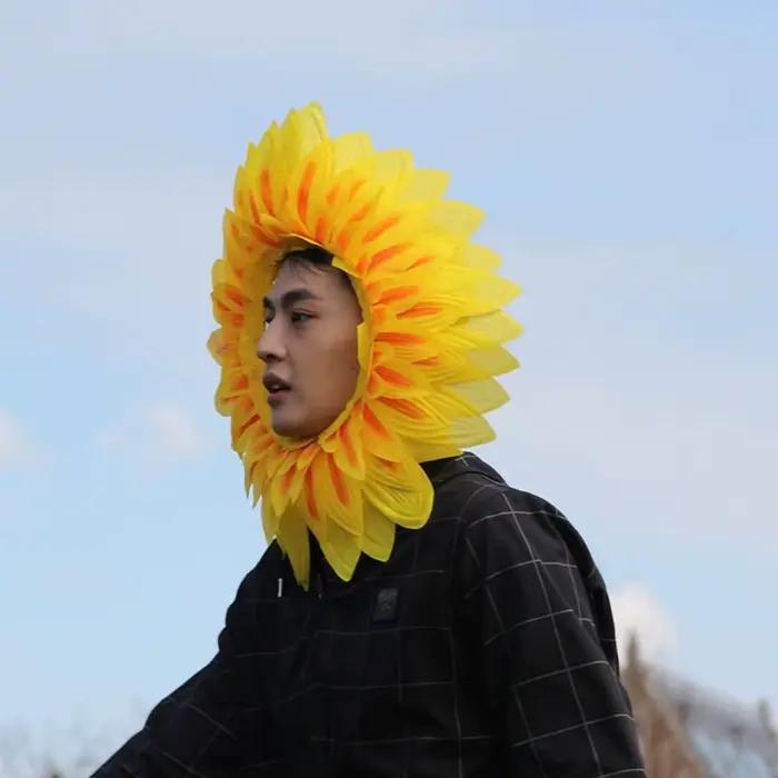 Chapeau de tournesol amusant jaune pour déguisement de fête