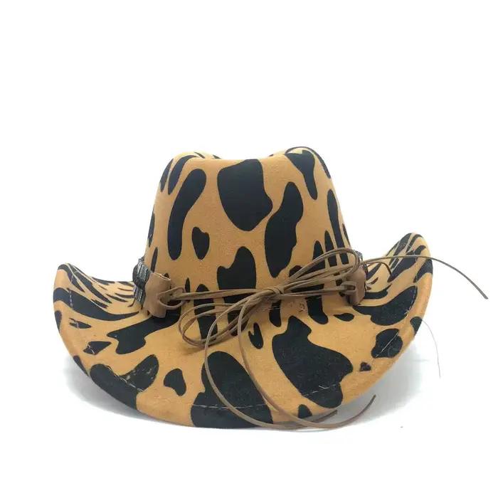 Chapeau de cowboy à motif de vache jazz