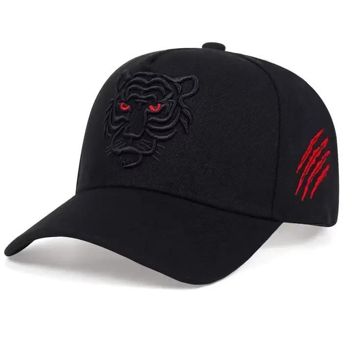 Casquettes de camionneur de loisirs unisexe Snapback chapeauxNew coton noir tigre broderie casquette de Baseball hommes femmes Hip Hop chapeau Summ
