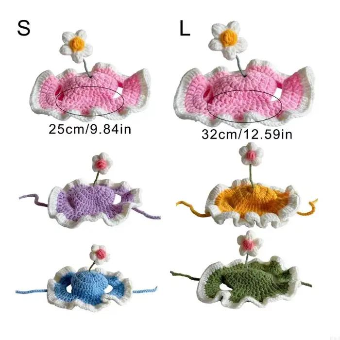 Chats fleurs chapeau chapeau crocheté