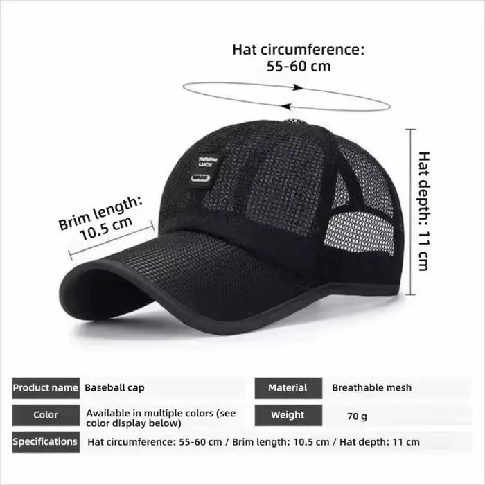 Casquette de baseball en maille respirante pour homme