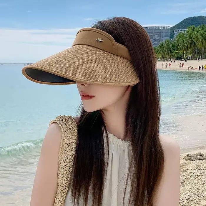Chapeau de soleil en paille pour femmes